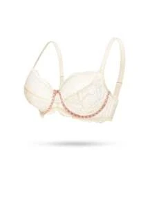 LUVLETTE Plus Full Coverage Breathable Unlined  White  Lace Elegance & Mesh Keyhole Detail Lingerie Lounge Curve Sheer Minimizer Bridal Intimates - White - View 10