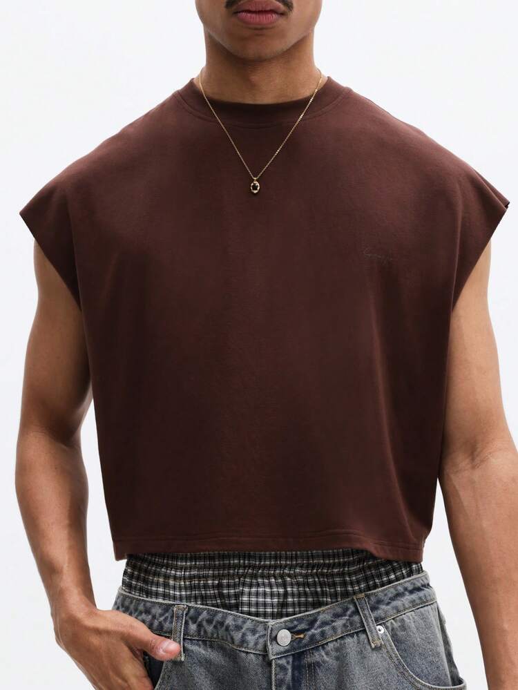 Graphic Tank With Text Print