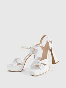 CUCCOO LuxiPop Women Heeled Sandals - White - View 6