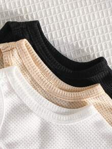 Loomiva Set de 6 piezas de chaleco y pantalones cortos de punto casual y lindo para bebé niño, paquete básico, verano - Multicolor - Ver 6