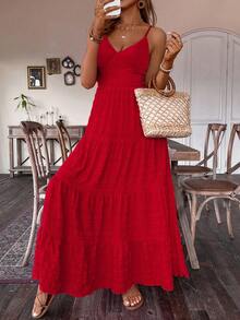 Rafferiza Petite Abito vintage in stile campagnolo con fiocco e patchwork a strati, adatto per compleanni, matrimoni e ospiti - Rosso - Visualizzare 4
