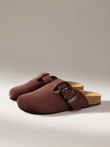 Solecia Women's Casual Versatile Slip-On Buckle Flat Shoes - Coffee Brown - View 2