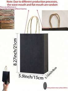 1/6/12/14 pièces, Petit sac cadeau noir avec poignée, fabriqué en papier kraft, convient pour les anniversaires, mariages, Saint-Valentin, enterrements de vie de garçon, enterrements de vie de jeune fille, baby showers, cadeaux de mariage, emballage cadeau de Noël, sacs de fête, enterrements de vie de garçon et autres occasions - Noir - Voir 4
