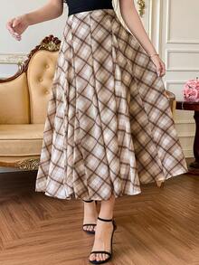 DAZY Women's Casual Patterned Skirt, Spring/Summer - Brown - View 4