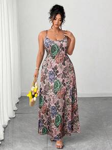 SHEIN Clasi Đầm dệt kim dài in họa tiết, thanh lịch, đa năng, cá tính, phù hợp cho nữ cỡ lớn, thích hợp mặc đi làm và sinh hoạt hàng ngày. - Nhiều màu - Xem 5