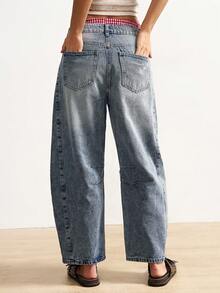 Bohemela Quần jeans nữ phong cách Boho mùa Đông/Xuân/Hè, kiểu vintage, chất liệu wash, thích hợp cho các buổi hòa nhạc và tiệc tùng, đi biển, mặc hàng ngày, đi học, đi chơi, dự tiệc, đón năm mới, lễ tình nhân, lễ hội hóa trang, lễ hội âm nhạc và nhiều dịp khác. - Màu xanh lam - Xem 8