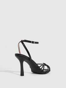 CUCCOO SZL Women's Twist Buckle Design Fashionable Elegant High Heel Sandals Valentine's Day - Black - View 4