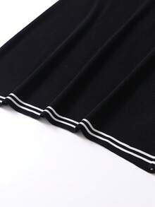 SHEIN Franclia Women's Elegant Waist Cinched Sleeveless Knit Dress, Suitable For Parties And Gatherings - Black - View 6