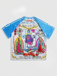 ROMWE MEN Street Life 505-Pink-01403 Áo thun gân hoa bóng mượt họa tiết mắt chim - BT - Nhiều màu - Xem 2