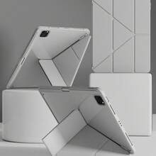 1个透明亚克力保护壳，兼容iPad Air 11/13 M2 2025 M3，支持多角度折叠Y型支架，兼容A16 11代 2024 Air 5 Air 4 10.9 9代 8代 7代 10.2 5代 6代 9.7 10代 2021 Pro 11 12.9 mini 6 7，带笔槽，支持自动唤醒/睡眠功能。 - 淺灰色 - 查看 10