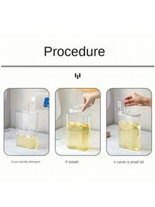 1/2 简易透明洗衣液瓶，防潮密封洗衣液分配器，适用于液体洗涤剂和柔顺剂洗衣皂容器，洗衣房收纳用品，浴室配件 - 透明 - 查看 9