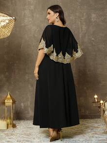 EMERY ROSE Un vestido de verano elegante y de gran tamaño tejido - Negro - Ver 2
