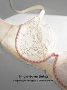 LUVLETTE Plus Full Coverage Breathable Unlined  White  Lace Elegance & Mesh Keyhole Detail Lingerie Lounge Curve Sheer Minimizer Bridal Intimates - White - View 6