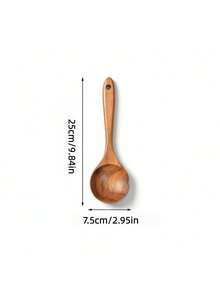 1 件 - 相思木勺铲；弯柄长柄饭勺、漏勺、勺叉、汤勺、铲子、油勺；木桶；7 把勺铲；一个木桶 - 棕色 - 查看 2