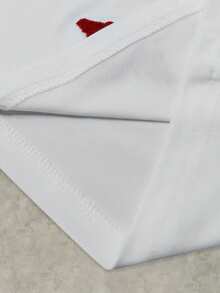 Manfinity EMRG 男士街头风全刺绣休闲日常T恤，送给男友、老公、周年纪念日的礼物，白色T恤，男士设计师T恤，2000年代风格 - 白色 - 查看 8