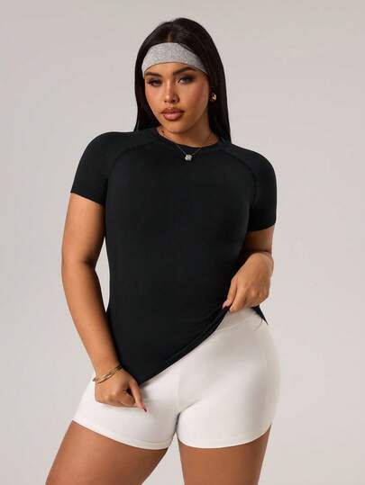 Rhythm Era Easithlete 女款纯色插肩短袖无缝运动T恤