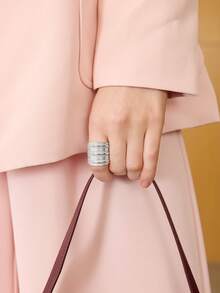 MOTF PREMIUM Anillo abierto minimalista chapado en oro de 18K - Dorado - Ver 1