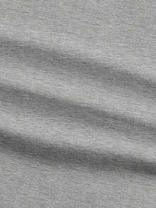 EMERY ROSE Áo thun tay ngắn cổ chữ V họa tiết New York cỡ lớn cho nữ, áo thun chui đầu tối giản giản dị cho mùa hè Áo thun trắng cho nữ - Xám - Xem 3