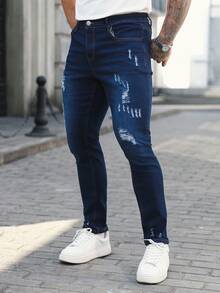 Manfinity Homme Men's Casual Everyday Denim Jeans - Blue - View 5