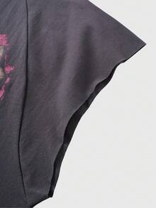 ROMWE MEN Men's All-Over Print Round Neck Fashionable Streetwear Casual Tank Top - Black - View 3