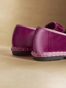 Rosivie 女士休闲百搭通勤简约平底鞋 - 紫色 - 查看 4