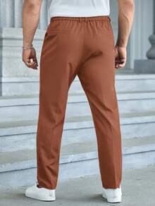 EASEVO Plus Size Woven Casual Tapered Pants - Yellow - View 2