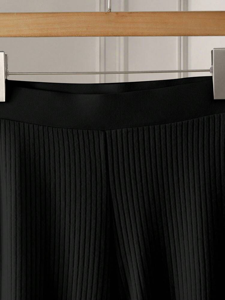Franclia Conjunto de 2 piezas de mujer con cárdigan de unicolor casual y pantalones de pierna ancha, para otoño/invierno - Negro - Añade 5