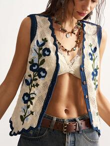 Bohemela Áo khoác ngoài phong cách Boho mùa Đông/Xuân/Hè, Áo vest thêu phối màu cổ điển dành cho nữ, Phong cách miền Tây hoang dã, Thích hợp cho các buổi hòa nhạc và tiệc tùng, Kỳ nghỉ biển, Mặc hàng ngày, Đi học, Đi chơi và dự tiệc, Năm mới, Ngày lễ tình nhân và các lễ hội. - Màu be - Xem 7