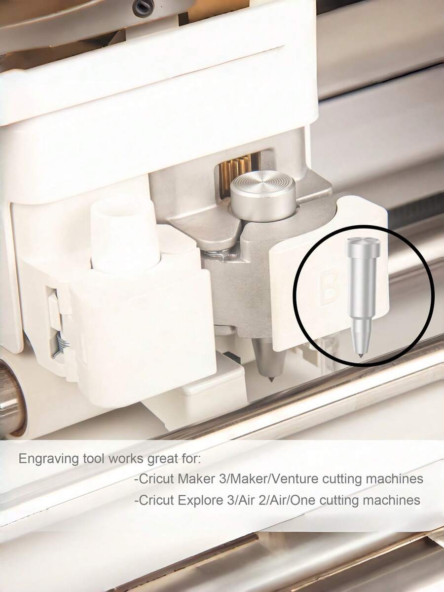 1pc Premium Carbide Steel Engraving Tip Tool For Maker 3/Maker/Venture/Explore 3/Air 2/Air/One Multi Material Use On Soft Metal Leather Acrylic Plastic Craft Supplies Must Haves - Silver - View 1