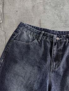 AXEPEAK Men's Casual Printed Pocket Denim Shorts - Blue - View 4