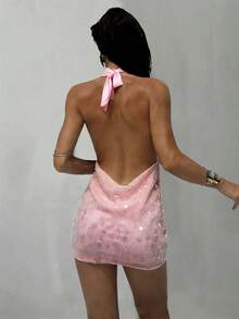 Swim SXY 新款时尚女士亮片披肩 - 粉色 - 查看 2