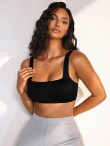 NudeFit 女士无钢圈无衬垫休闲舒适文胸 - 黑色 - 查看 4