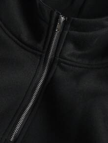 STYNVO 男士休闲纯色宽松连帽衫 - 黑色 - 查看 4
