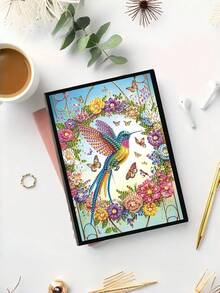 1 Set Copertina per quaderno con dipinto a diamanti a tema coccinella a 7 stelle e floreale, [Disponibile in più modelli], Quaderno con dipinto a diamanti 5D a forma asimmetrica, Taccuino ricamato, Ideale per gli amanti dell'artigianato, Copertina in morbida pelle, Taccuino per schizzi e disegni, Adatto come regalo per compleanni e festività - Multicolore - Visualizzare 5