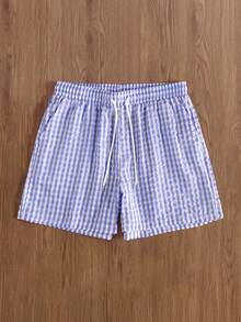 TOKVUE 男士时尚休闲宽松格子短裤，适合日常穿着 - 彩色 - 查看 3