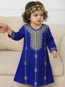 SHEIN Đầm dài tay dài họa tiết retro dễ thương, đa năng, dáng rộng, đơn giản cho bé gái, thoải mái, thời trang hàng ngày, phù hợp cho tiệc sinh nhật, tiệc tối, biểu diễn, đám cưới, lễ rửa tội, lễ khai trương trong nhà và ngoài trời, sinh hoạt hàng ngày, thể thao, vui chơi, tiệc tùng, chụp ảnh, kỳ nghỉ, lễ hội. Thích hợp cho mùa xuân, mùa thu và mùa đông. - Nhiều màu - Xem 3