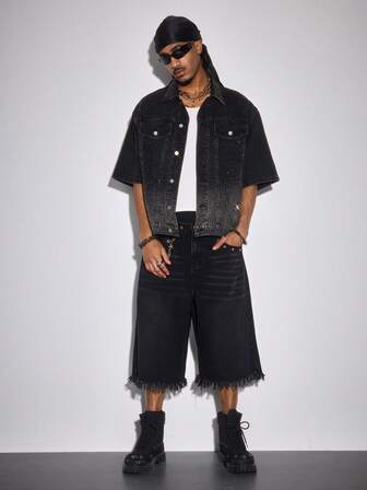 Street Life Shorts en jean délavé pour hommes