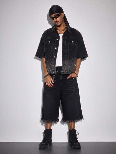 Street Life Shorts en jean délavé pour hommes