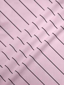 LOONEY TUNES X SHEIN Women's Casual Striped Cartoon Pattern Round Neck Short Sleeve T-Shirt, Summer - White - View 6