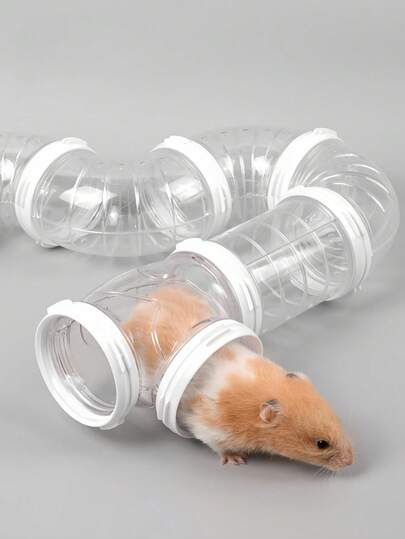 一套大型可扩展透明仓鼠隧道玩具 DIY 模块化连接管系统，用于笼子装饰升级小型宠物丰富活动，适合侏儒沙鼠，防啃咬互动探索