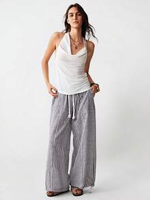 Bohemela 女士休闲纯色针织露背吊带背心 - 白色 - 查看 7