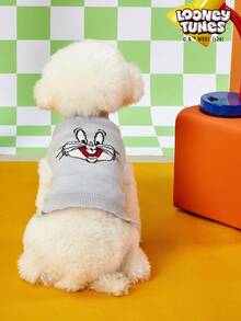 LOONEY TUNES X PETSIN 1pc Pet Cat Dog Universal Brown Jerry Cartoon Pattern Jacquard High Neck Elastic Comfortable Warm Dog Sweater - Brown - View 8