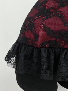 Elamini Áo hai dây nơ viền ren thanh lịch dành cho nữ - màu đen - Xem 7