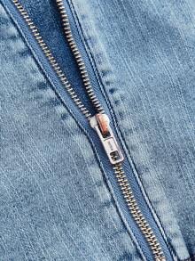 SHEIN MOD 女士时尚百搭牛仔抹胸上衣，适合约会和派对穿着 - 淺色水洗藍 - 查看 4