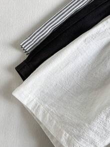 Bộ 3 quần short dệt không co giãn kẻ sọc đen trắng dành cho nữ tuổi teen. - Nhiều màu - Xem 4