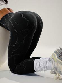 Velisys Women's High Waist Elastic Lightning Print Leggings, Skin-Friendly - Multicolor - View 2