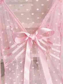 PetitDoll 2pcs/Set Lace Patchwork Sexy Nightgown Set, Valentine's Day