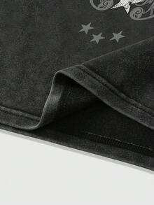 ROMWE MEN Men's Letter & Cross Print Casual Sleeveless Tank Top - Black - View 5