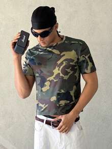 STEELVANCE 男士休闲迷彩印花短袖T恤，夏季 - 彩色 - 查看 2