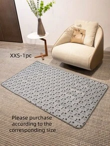 1片灰色骨头和爪印图案防水宠物垫，防滑，可水洗，可重复使用，适用于小型/中型/大型猫狗 - 灰色 - 查看 15